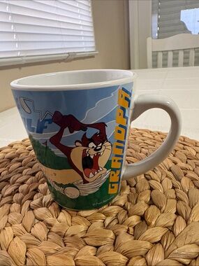 Taz Golf and Fishing Graphic Ceramic Mug  “Grandpa” - Blue